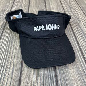 Papa John's Visor Hat Black and White Logo